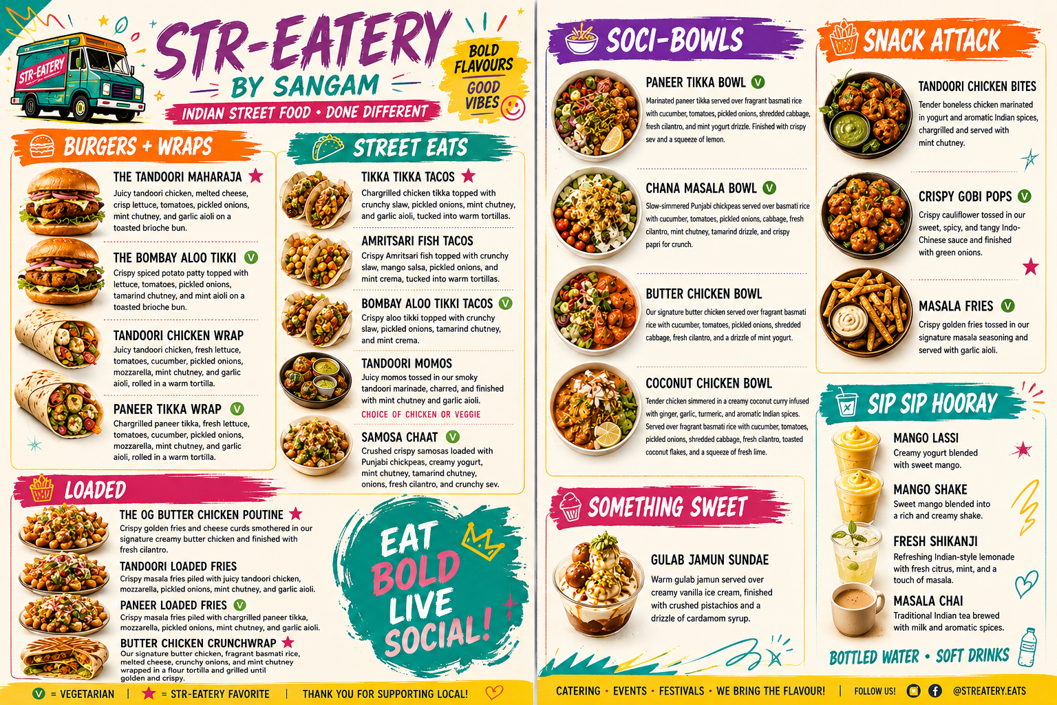 STR-Eatery by Sangam full menu — Indian street food done different